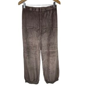 Suzie Kondi Beach Velour Brown Track Pants Women Size Small Oversized Sweatpants